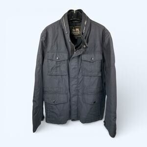 Coach Men's Wyatt Field Jacket Lightweight w/ Hood & Pockets Navy Blue size XL